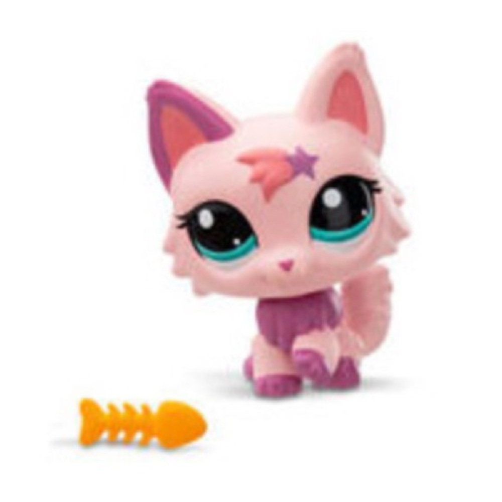 Littlest Pet Shop G7 Series 2 - #79 Pink Persian Wolf Cat